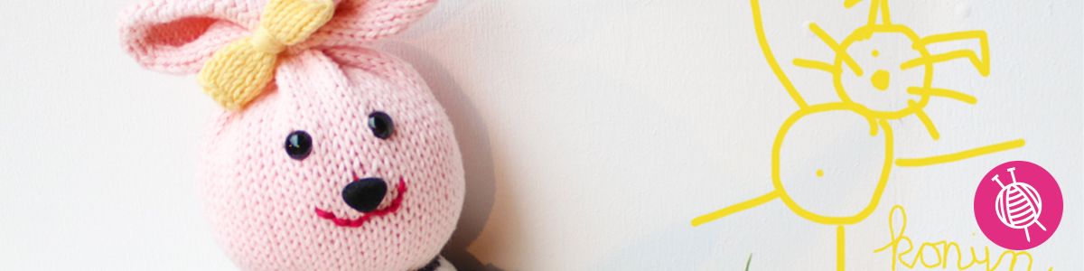 Kuschelkaninchen stricken - gratis Anleitung für ein Spieltier