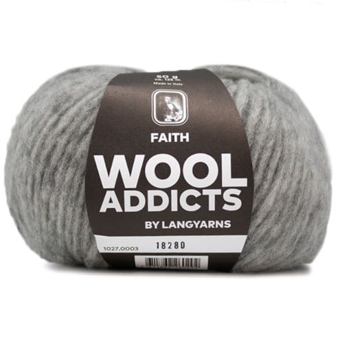 Wooladdicts Unique Mosaic Schal Häkelpaket 1 Light Grey Mélange