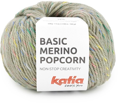 Katia Basic Merino Popcorn 206 Beige-Mehrfarbig