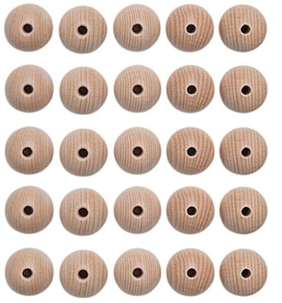 Holzperlenset 25 Stück  15 mm