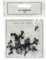 Go Handmade Sicherheitsaugen Schwarz 9mm (15 Stück)-2