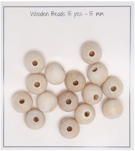 Go Handmade Holzperlen 15mm (Set 15 Stück)