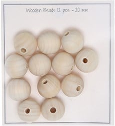 Go Handmade Holzperlen 20mm (Set 12 Stück)