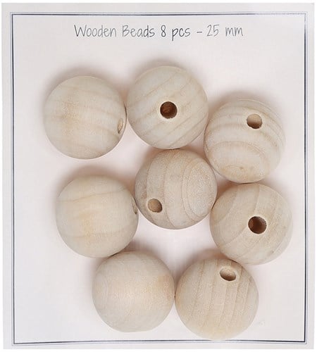 Go Handmade Holzperlen 25mm (Set 8 Stück)