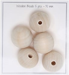 Go Handmade Holzperlen 30mm (Set 5 Stück)