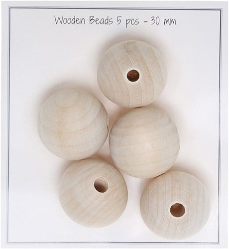 Go Handmade Holzperlen 30mm (Set 5 Stück)
