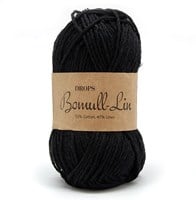 Drops Bomull-Lin Uni Colour 16 Schwarz