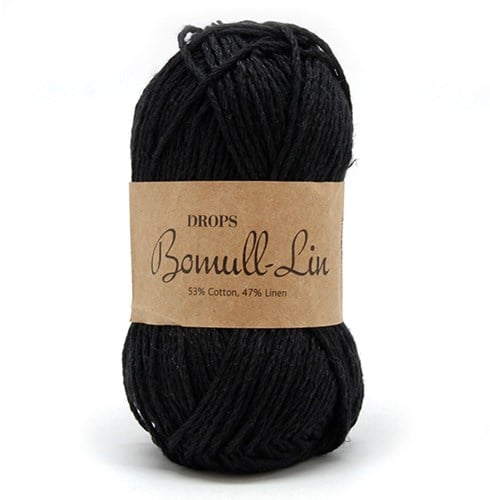 Drops Bomull-Lin Uni Colour 16 Schwarz