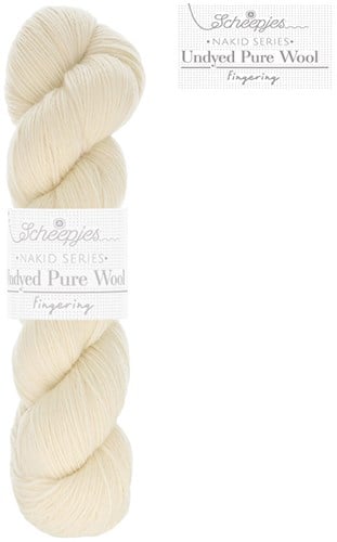 Scheepjes Nakid S. Undyed Pure Wool Fingering 1 Weiß-2