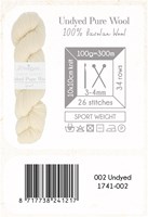 Scheepjes Nakid S. Undyed Pure Wool Sport 2 Weiß-2
