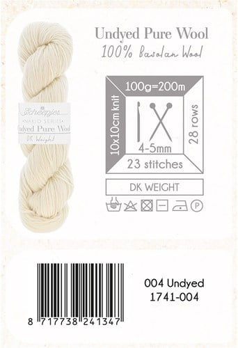 Scheepjes Nakid S. Undyed Pure Wool DK  4 Weiß-2