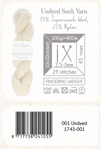 Scheepjes Nakid S. Undyed Sock Yarn Fingering 1 Weiß-2