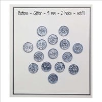 Go Handmade Glitzer Knöpfe Blauw 9mm (15 Stück)-2