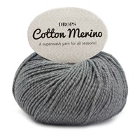 Drops Cotton Merino Uni Colour 18 Mittelgrau