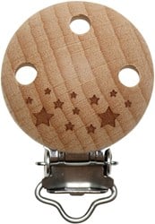 Go Handmade Schnullerclip Sterne aus Holz
