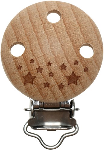 Go Handmade Schnullerclip Sterne aus Holz