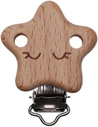 Go Handmade Schnullerclip Stern aus Holz