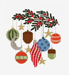 Weihnachtskugeln Kreuzstich Stickmuster