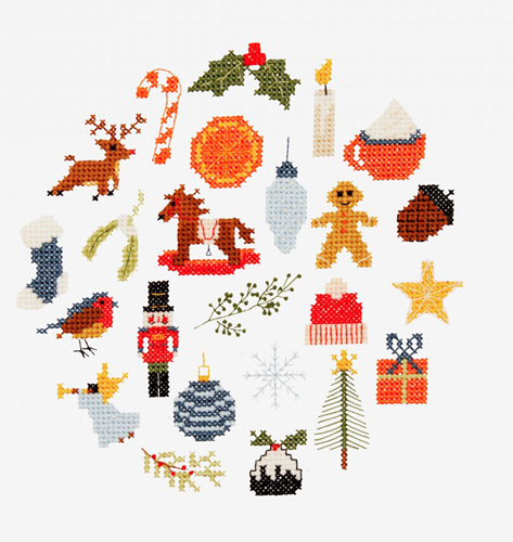 Weihnachten Adventskalender Kreuzstich Stickmuster