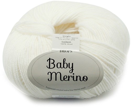 Drops Baby Merino Uni Colour 001 Weiß