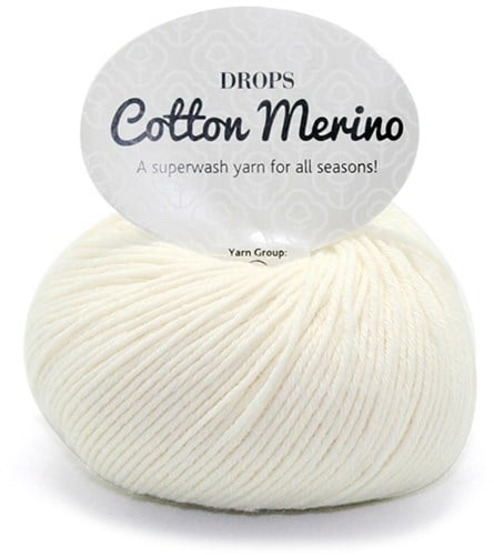 Drops Cotton Merino Uni Colour 1 Natur