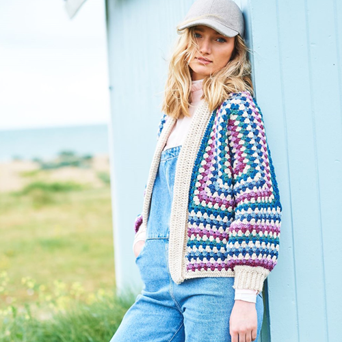 Stylecraft Granny Hexagon Cardigans Häkelanleitung