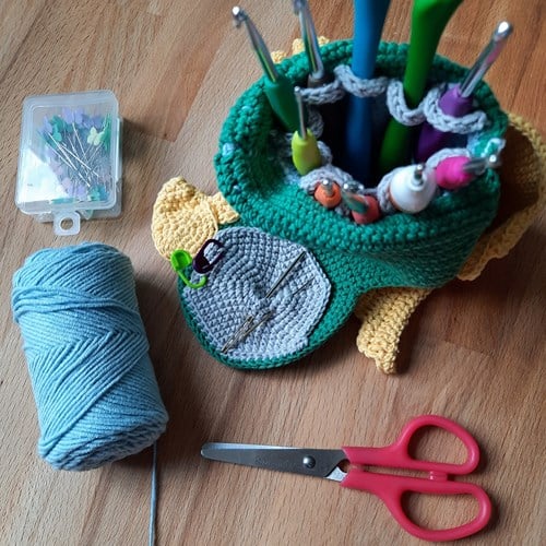 Häkelanleitung Häkelnadeletui für bunte Vögel-3