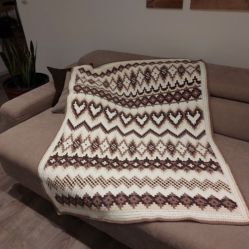 Häkelanleitung Kuscheldecke C2C