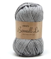 Drops Bomull-Lin Uni Colour 20 Grau-blue