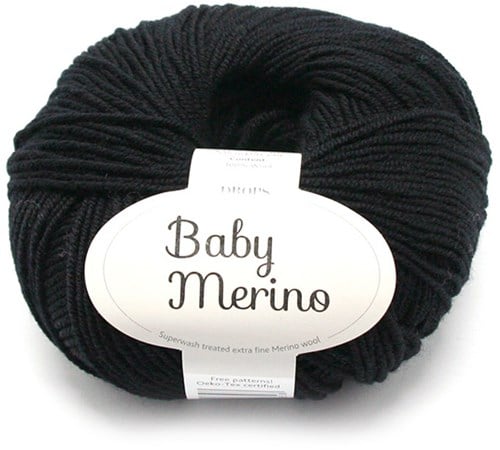 Drops Baby Merino Uni Colour 021 Schwarz