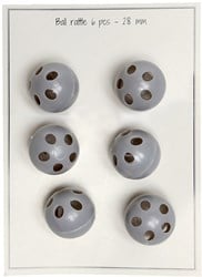 Go Handmade Kugelrasseln 28mm Grau (6 Stück)