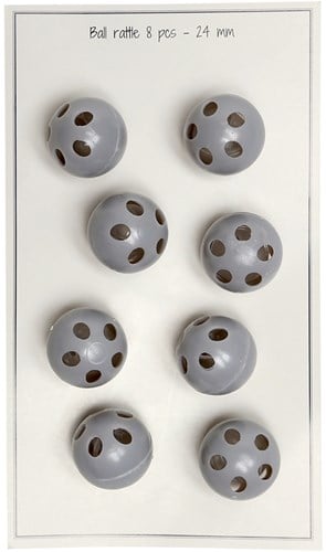 Go Handmade Kugelrasseln 24mm Grau (8 Stück)