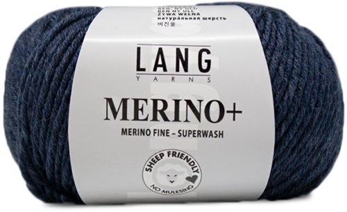 Lang Yarns Merino+ 0234 Jeans Dunkel Mélange