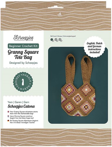 Scheepjes Anfänger-Häkelset Granny Square Bag Gold