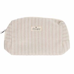 Scheepjes Projekttasche mit Reißverschluss 24x16x8cm gestreift beige