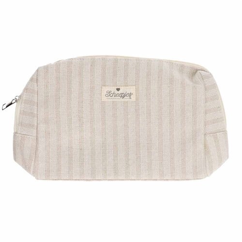 Scheepjes Projekttasche mit Reißverschluss 24x16x8cm gestreift beige