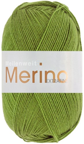 Lana Grossa Meilenweit 100 Merino Extra Fine Uni 2450 Apfelgrün