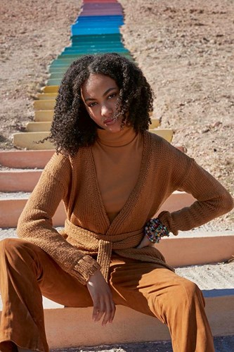 Strickanleitung Thankful Treat Strickjacke mit  Gürtel