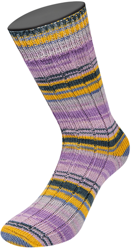 Lana Grossa Meilenweit 100 Aktion 036 Dark Grey/Yellow/Graucous Purple/Lilac/Violet Blue-3
