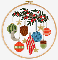 Weihnachtskugeln Kreuzstich Stickmuster-2