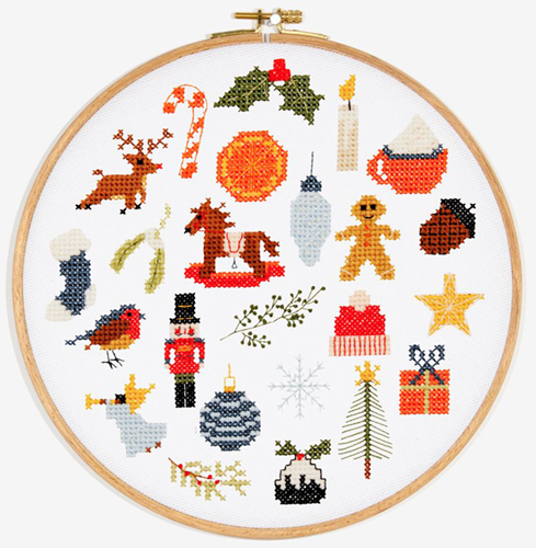 Weihnachten Adventskalender Kreuzstich Stickmuster-2