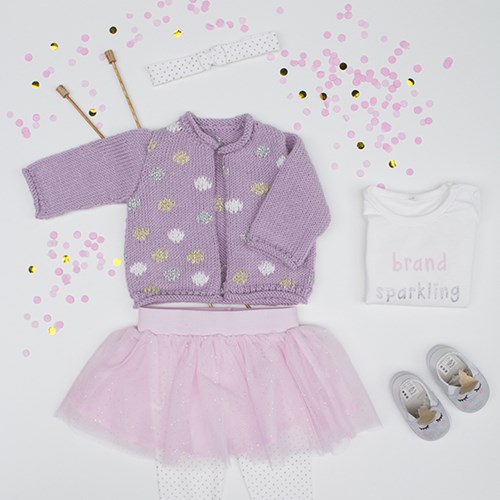 Strickanleitung Gepunktete Babystrickjacke