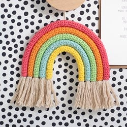 Wollplatz Regenbogen Wandschmuck Häkelpaket