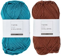 Yarn and Colors Must-Have Cushion Häkelpaket 2 Petroleum / Brownie-2