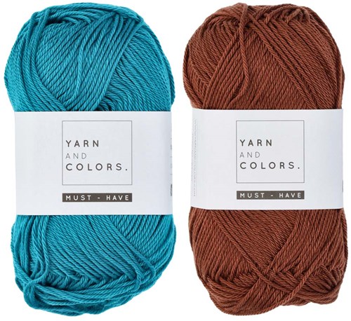 Yarn and Colors Must-Have Cushion Häkelpaket 2 Petroleum / Brownie-2