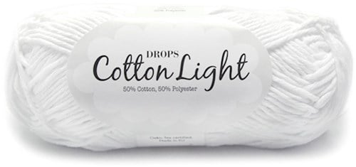 Drops Cotton Light Uni Colour 002 Weiß