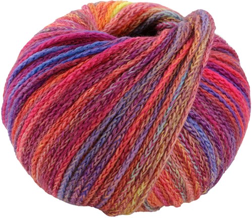 Lana Grossa Cool Merino Color 315 Dunkelfuchsia/Rost/Graublau/Pink/Dotter-/ Senfgelb/Royal/Türkis/Gelbgrün/Orange/Pink