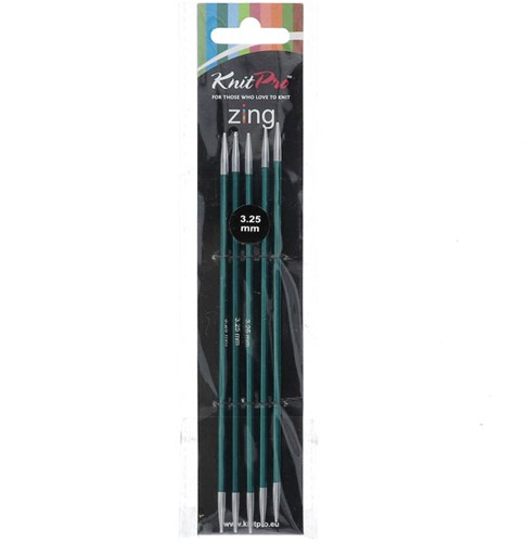 KnitPro Zing Nadelspiel 15cm 3,25 mm