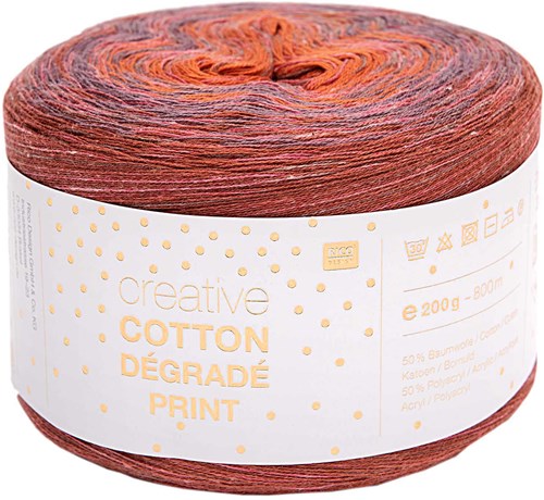 Rico Creative Cotton Dégradé Print 4 Red-orange-2