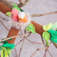 Häkelanleitung Frühlingszweig mit Vögel-2